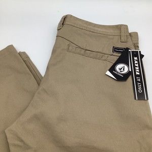 Volcom Frickin Mens Slim Fit Khaki Chino Pants Tan Size 36 NWT
